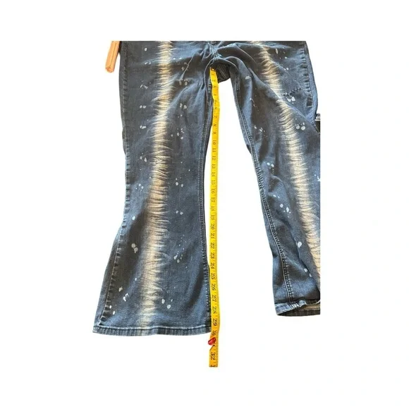 Nolita Hydraulic mid rise blue denim Jeans with Splatter size 24W Y2K - Picture 7 of 10